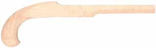 Stock, Dueling pistol,
pre-shaped, non-inlet
13/16" barrel, plain maple